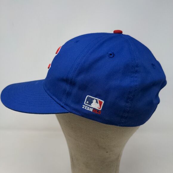 Team MLB Men's Chicago Cubs Strapback Hat Blue OSFM Embroidered Logo - Picture 5 of 12
